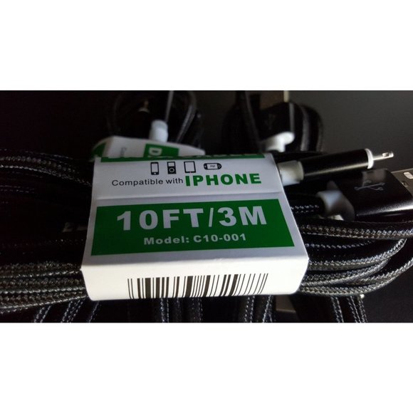 10ft Long iPhone Charging Cable Cord - Picture 1 of 1